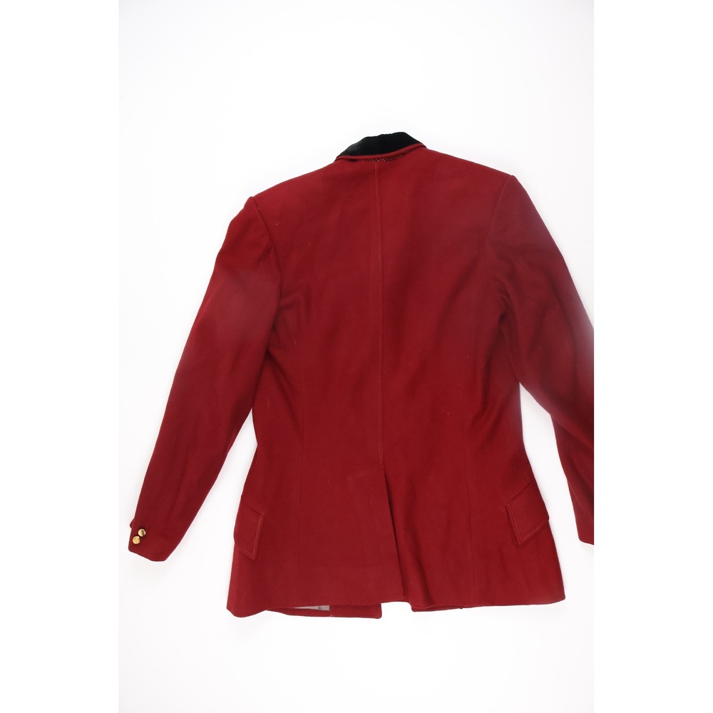 Vintage Womens Blazer Equestrian Riding Jacket Red Solid Wool Excellent - Picture 2 of 4